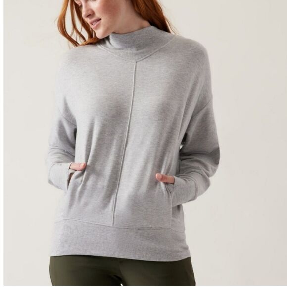 Athleta Tops - Athleta Apollo Crewneck Sweatshirt Size Medium Gray Pullover Athleisure